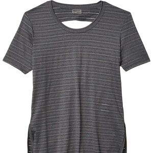Marmot Ellie Gray Striped Open Back Short Sleeve
